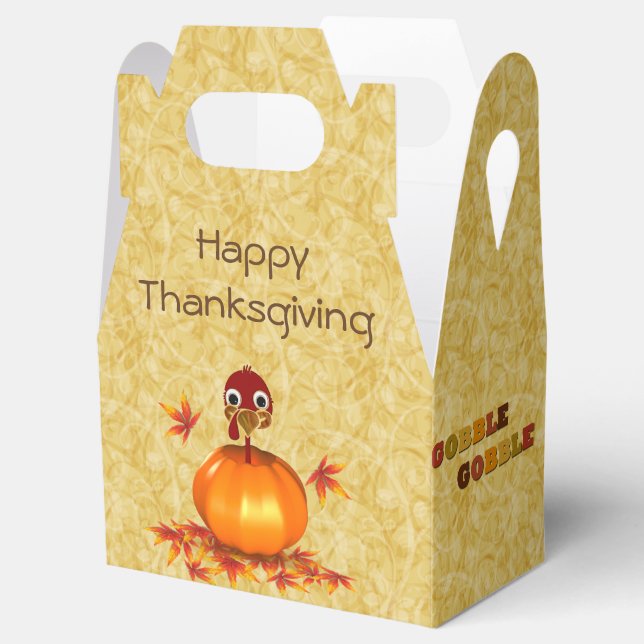 Lönsam Thanksgiving Turkiet Pumpkin Favor Box Gabl Presentaskar (Öppnad)