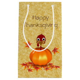 Lönsam Thanksgiving Turkiet Pumpkin Small Gift Bag