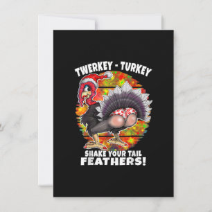 Lönsam Thanksgiving vid jul Vänd Turkiet Humor Inbjudningar