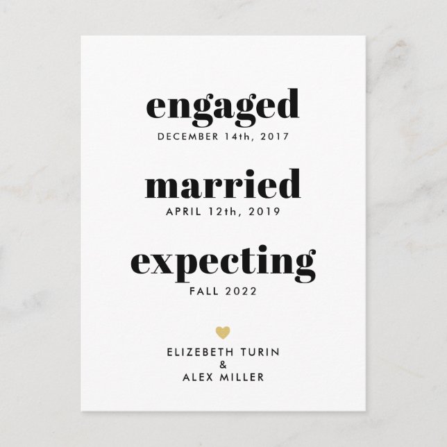 Lönsam tidslinje Gravid meddelande ett foto Vykort (Framsida)