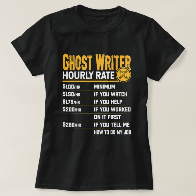Lönsam timtaxa för Ghost Writer T Shirt (Design framsida)
