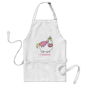 Lönsam Tjock Unicorn Eating Sprinkle Doughnut Förkläde