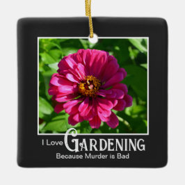 Lönsam trädgårdsskötsel som säger rosa floran zinn julgransprydnad keramik