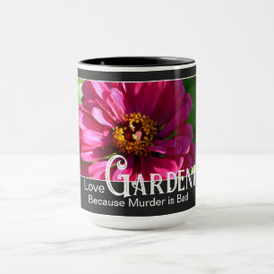Lönsam trädgårdsskötsel som säger rosa floran zinn mugg