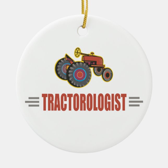 Lönsam traktor julgransprydnad keramik (Framsidan)