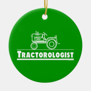 Lönsam traktor julgransprydnad keramik