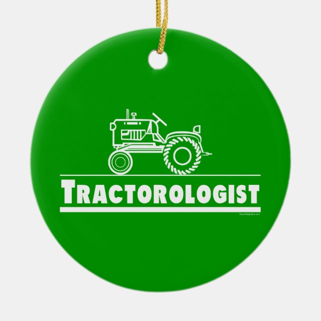 Lönsam traktor julgransprydnad keramik (Framsidan)
