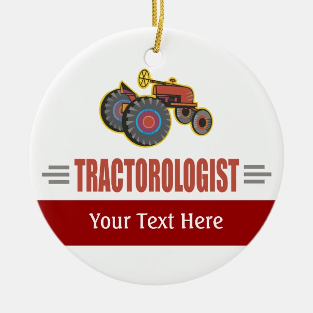 Lönsam traktor julgransprydnad keramik (Framsidan)
