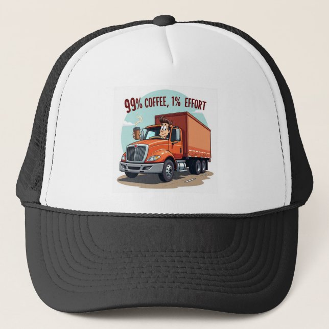 Lönsam Truckerkeps - 99 % kaffe 1 % ansträngning (Framsida)