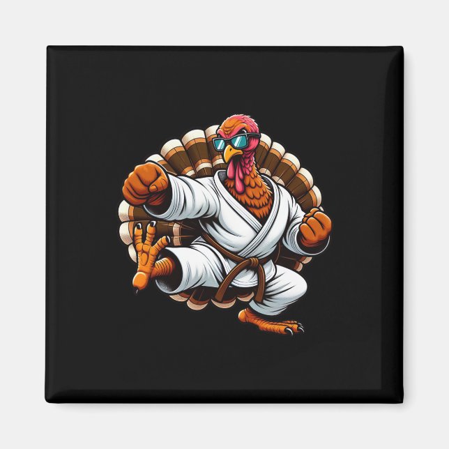 Lönsam Turkiet-Thanksgiving Karate Judo Martial Ar Magnet (Framsidan)