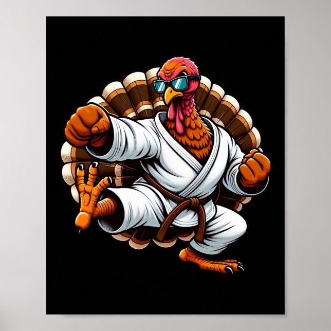 Lönsam Turkiet-Thanksgiving Karate Judo Martial Ar Poster (Framsidan)