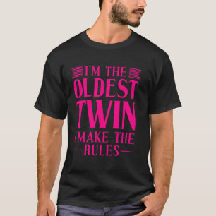 Lönsam Twin Kids Boys Girl Coola Oldest Twin I mad T Shirt