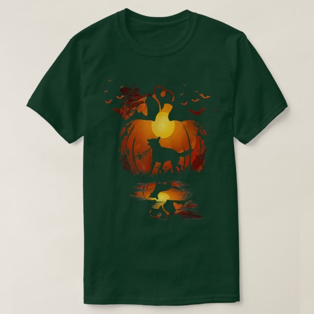 Lönsam tysk shepherd-Hund i pumpkin Halloween T Shirt (Design framsida)