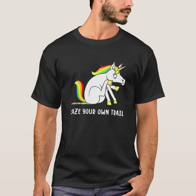 Lönsam Unicorn Blaze your own Trail Unicorn Custom T Shirt (Framsida)