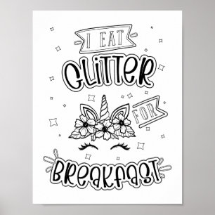 Lönsam Unicorn-färgning Poster