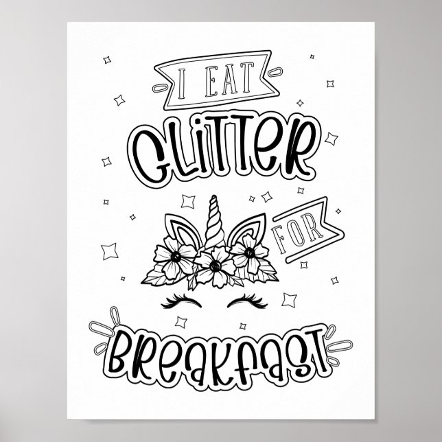 Lönsam Unicorn-färgning Poster (Framsidan)