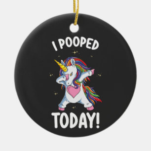 Lönsam Unicorn I Pooped Today Julgransprydnad Keramik
