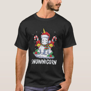 Lönsam Unicorn i Snö-julstämningen i Snö T Shirt