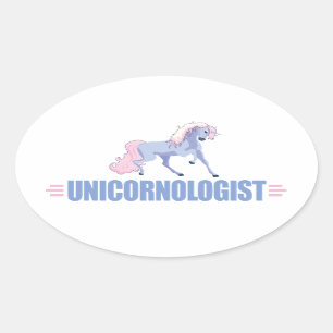 Lönsam Unicorn Ovalt Klistermärke