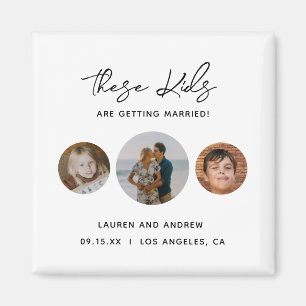 Lönsam unik barnfoto Bröllop spara datum Magnet