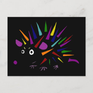 Lönsam, unik färgstark Abstrakt Hedgehog Art Vykort