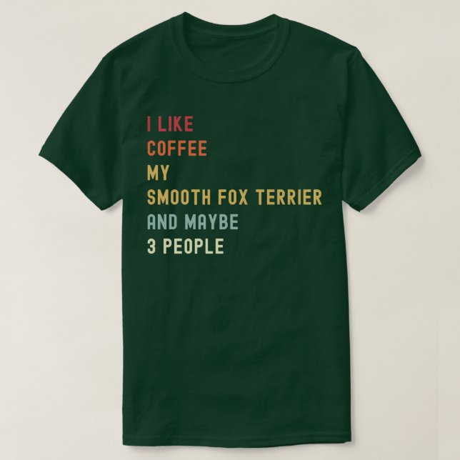 Lönsam utjämnning av Terrier Retro Hund och kaffe  T Shirt (Design framsida)