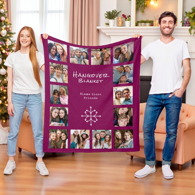 Lönsam Vänskap Hangover Design-fotokollage Fleecefilt (Skapare uppladdad)