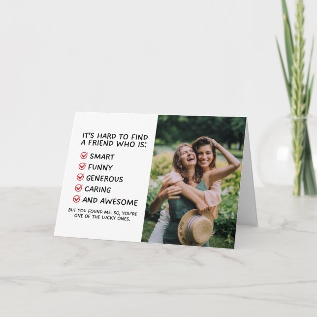 Lönsam Vänskap kort för bästa vän (Framsida)