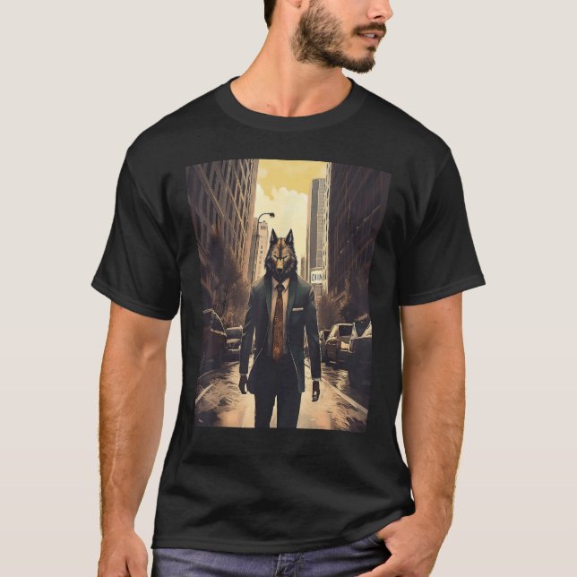 Lönsam Varg bäst design idé art coola Wallstreet T Shirt (Framsida)