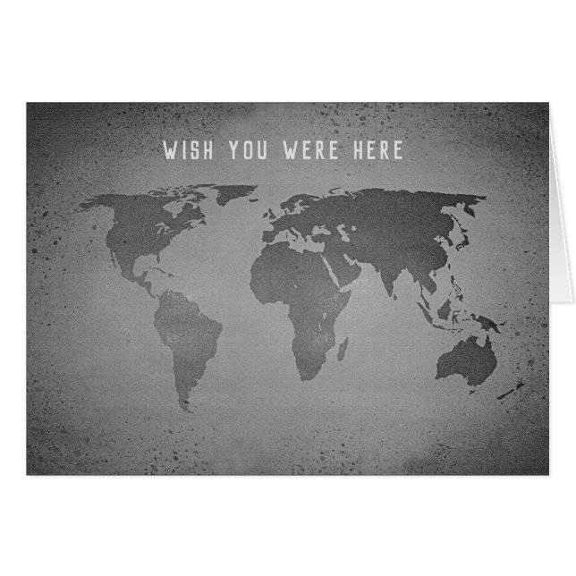 Lönsam världskarta hälsningskort (Framsidan Horizontal)