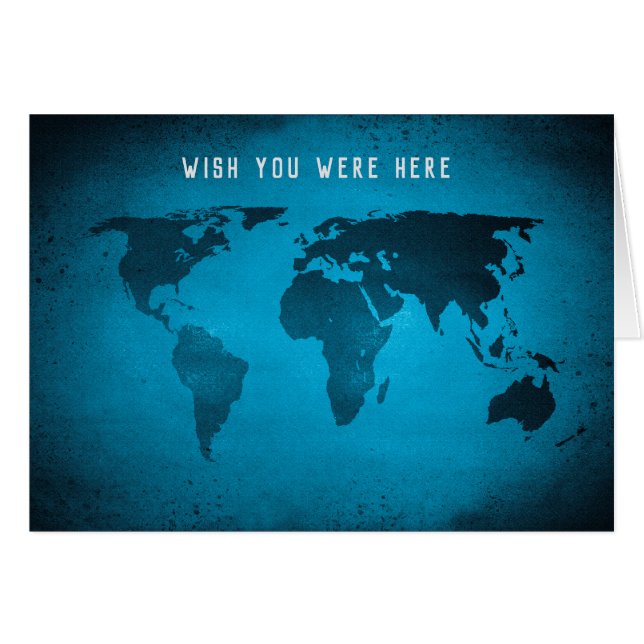 Lönsam världskarta hälsningskort (Framsidan Horizontal)