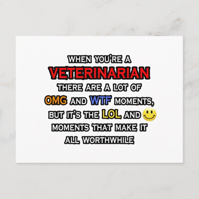 Lönsam veterinär ... OMG WTF LOL Vykort (Framsida)