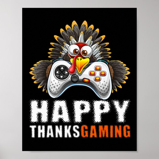 Lönsam videospelskonsol Turkiet Thanksgiving Gamer Poster (Framsidan)