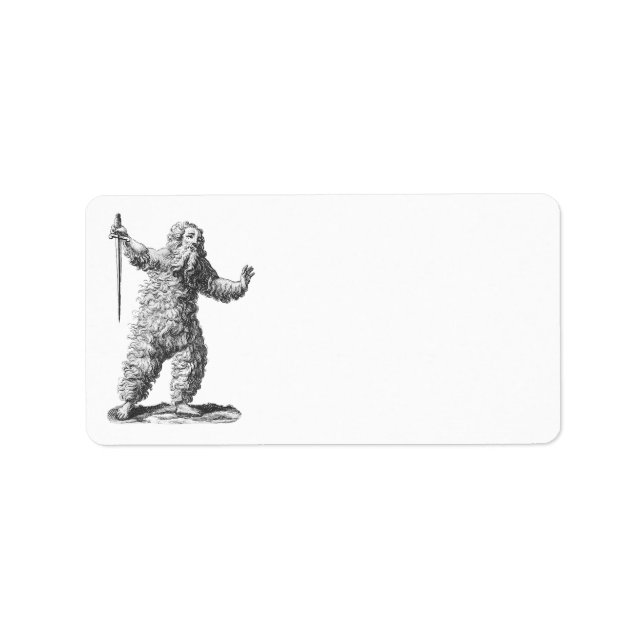 Lönsam Vild Man på en Rampage - Medieval Legend Adressetikett (Framsidan)