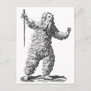 Lönsam Vild Man på en Rampage - Medieval Legend Vykort