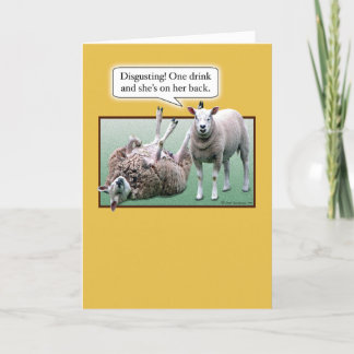 Lönsam Vild och Wooly Drunk Sheep Birthday Kort