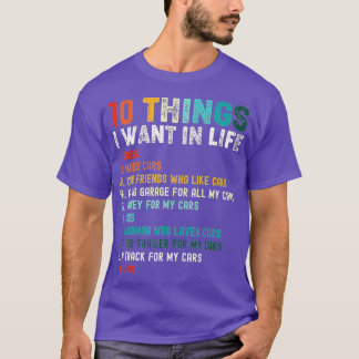 Lönsam Vintage 10 Sak jag vill ha i mitt liv. T Shirt