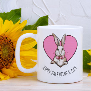 Lönsam Vintage Bunny & Heart Anpassningsbar Valent Jumbo Mugg