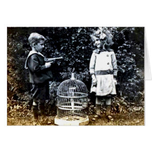 Lönsam Vintage Kärlek Bild-kort Hälsningskort