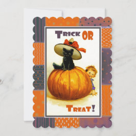 Lönsam Vintage Kid Halloween fest-inbjudan Inbjudningar