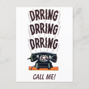 Lönsam Vintage Retro Old Classic Telefon Ring mig Vykort