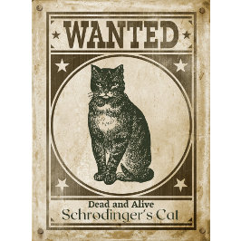 Lönsam Vintage Schrodingers Cat Wanted Poster T Shirt