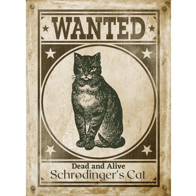 Lönsam Vintage Schrodingers Cat Wanted Poster T Shirt (Skapare uppladdad)