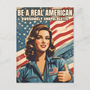 Lönsam Vintage Stil USA Patriotic Humor Vykort
