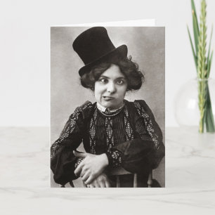 Lönsam Vintage Victorian Woman Skapar Ansikte Post Kort