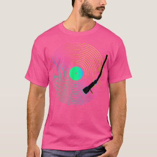 Lönsam Vintage Vinyl Record Player Sketch Teckning T Shirt
