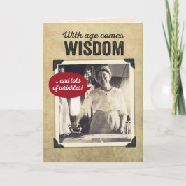 Lönsam Vintage Wisdom och Wrinkles Ironic Birthday Kort
