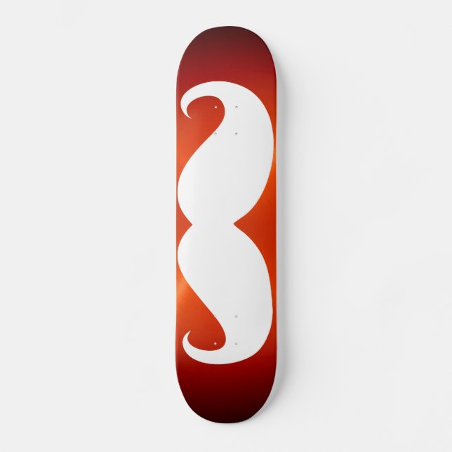 Lönsam vit mustasch 7 skateboard bräda 19,5 cm (Framsida)
