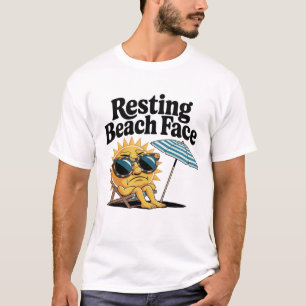 Lönsam, vit vilobeach Ansikte, sommar T Shirt