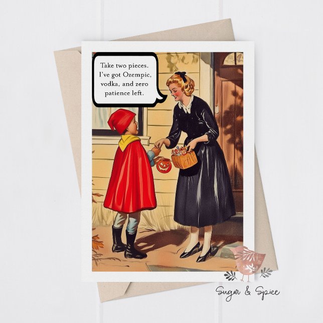 Lönsam Vuxen Halloween Mamma Sarkastic Greeting Ca Tack Kort (Skapare uppladdad)